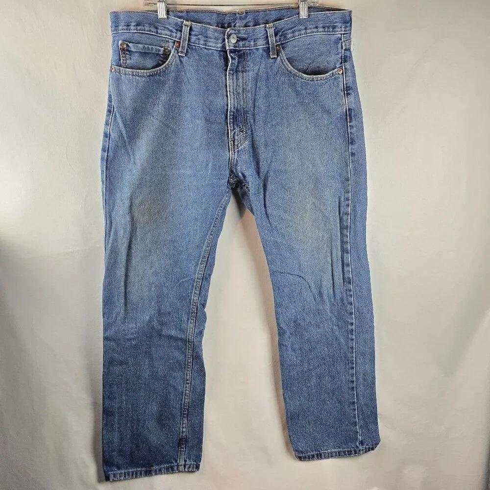 Levis 505 Jeans 38x30 Blue Denim Regular Fit Straight Leg 100% Cotton Normcore A